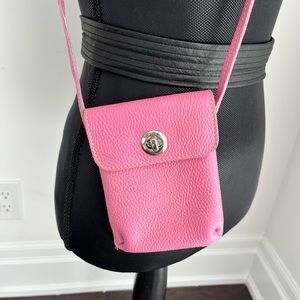 Pink Roots leather Phone Crossbody